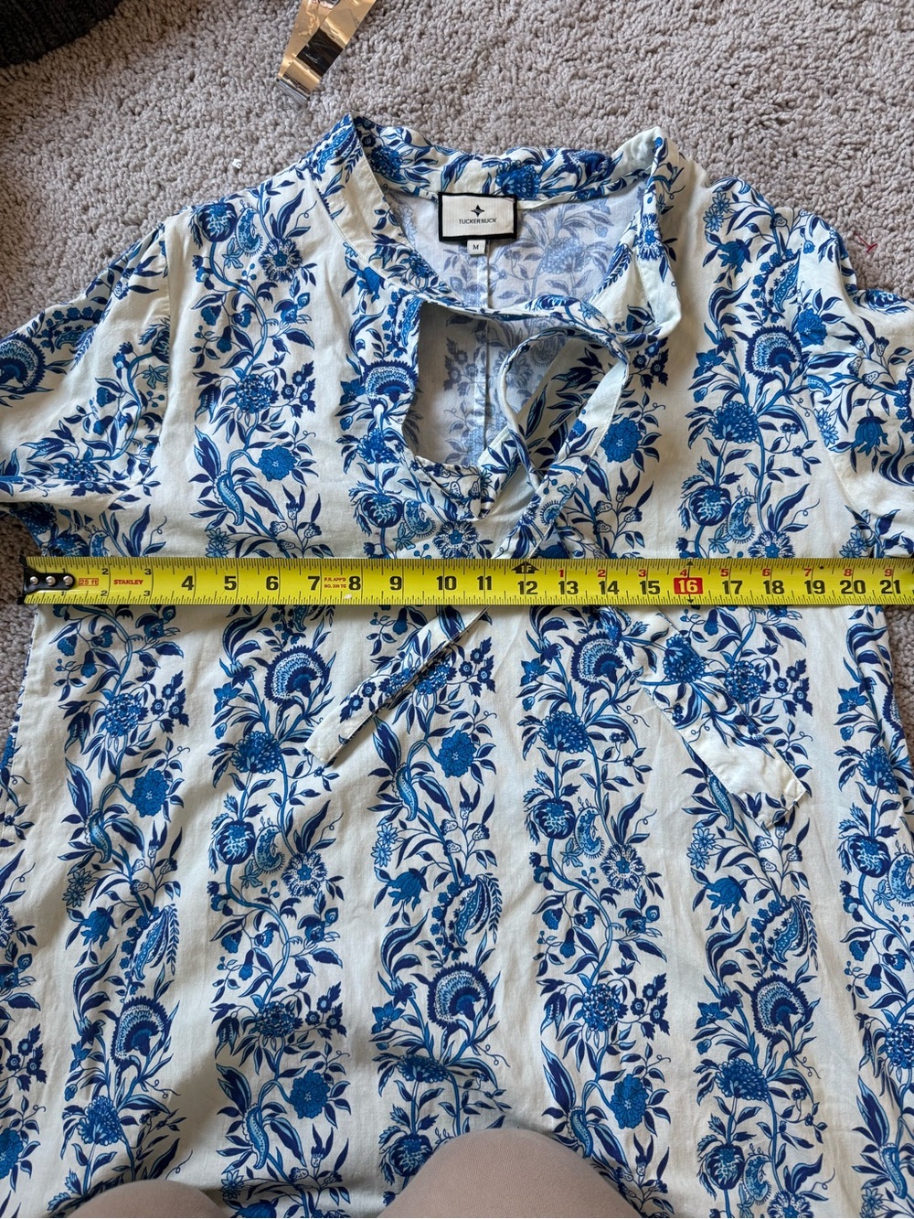 Tuckernuck TNUCK BEACH Cerulean Posy Marseille Coverup Dress Size M - Picture 7 of 7